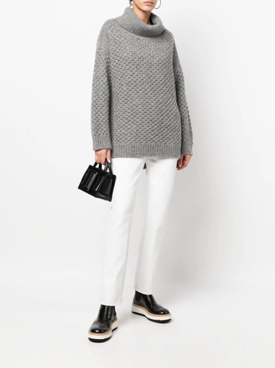 Malo Roll-neck Knitted Jumper In Grey