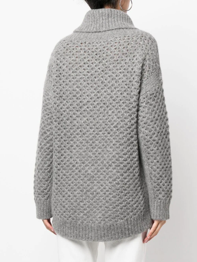Malo Roll-neck Knitted Jumper In Grey