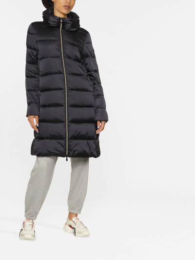 Save The Duck Lysa Long Puffer Coat In Black