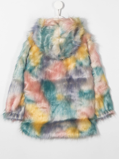 Shop Stella Mccartney Faux-fur Hooded Jacket In Blue