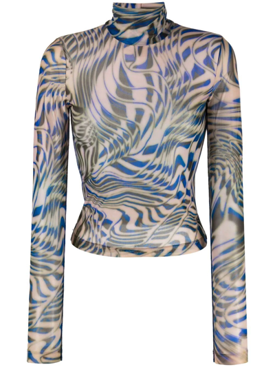 Shop Diesel T-sielau Abstract-print Mesh Top In 36la