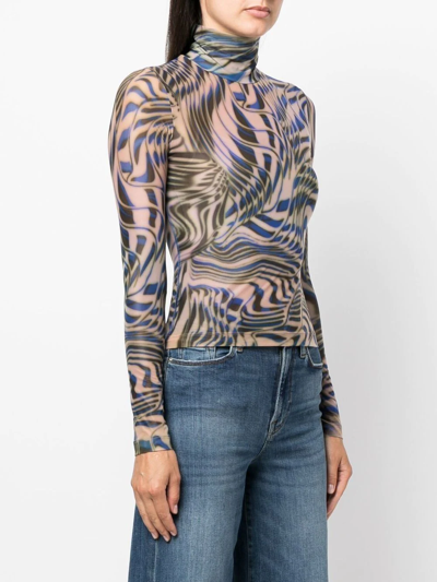 Shop Diesel T-sielau Abstract-print Mesh Top In 36la