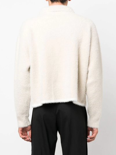 Shop Jacquemus Le Polo Neve Knit Jumper In White