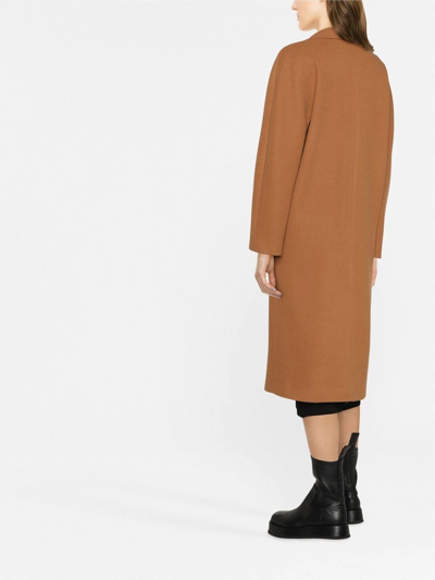 Blanca Vita Cinabro Double-breasted Coat In Brown