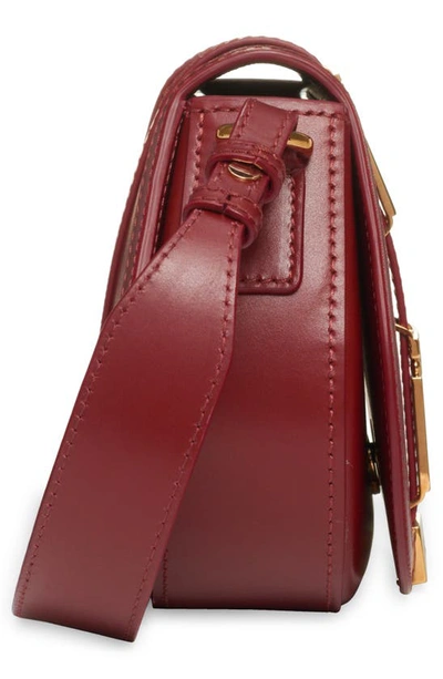 Shop Versace Medium Greca Goddess Leather Shoulder Bag In Parade Red- Gold