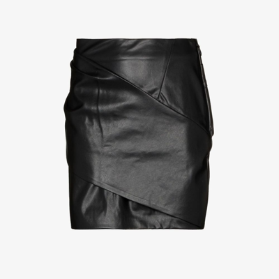Shop Rta Black Cheyenne Vegan Leather Mini Skirt