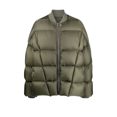 Shop Rick Owens Padded Flight Jacket - Men's - Polyamide/cotton/virgin Wool/feather In Green