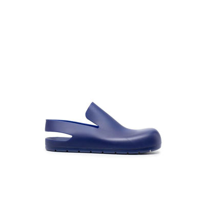 Shop Bottega Veneta Blue Puddle Sling Back Rubber Sandals