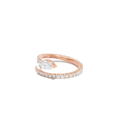 Shop Anita Ko 18k Rose Gold Diamond Coil Ring In Pink