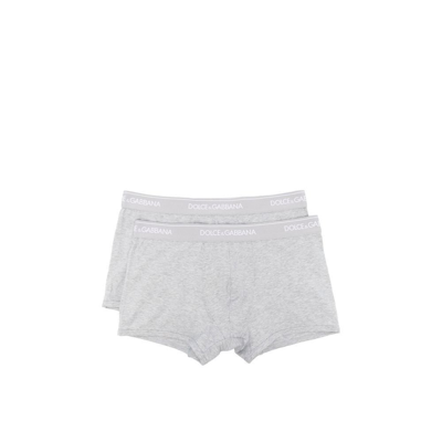 Shop Dolce & Gabbana Logo Boxers In Grey