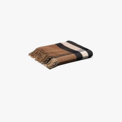 Shop Burberry Check Cashmere Blanket In Brown