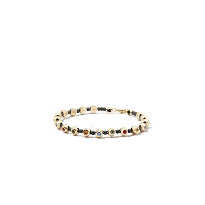 Luis Morais 14kt Yellow Gold Beaded Rainbow Sapphire Bracelet In Gold