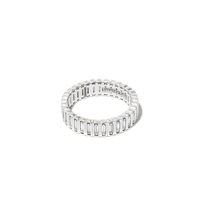 Shop Suzanne Kalan 18k White Gold Diamond Ring In Silver