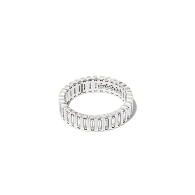 Suzanne Kalan 18kt White Gold Inlay Diamond Eternity Ring In Silver