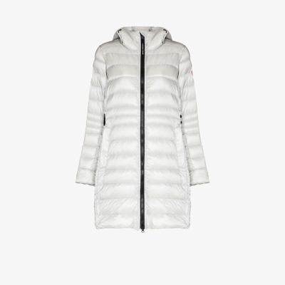Shop Canada Goose Silver Cypress Hooded Padded Jacket