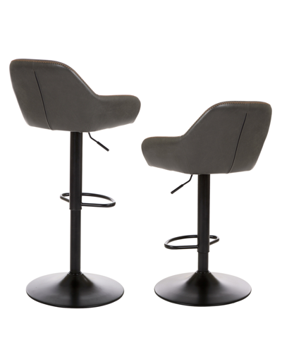 Shop Glitzhome Mid-century Modern Vintage Leatherette Gaslift Adjustable Swivel Bar Stool Set Of 2