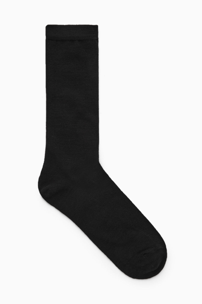 Cos Wool Socks In Black