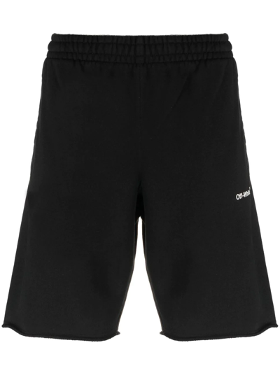 Shop Off-white Arrows-motif Cotton Track Shorts In Black