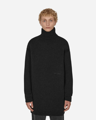 Shop Off-white Micro Bouclé Knit Turtleneck In Black