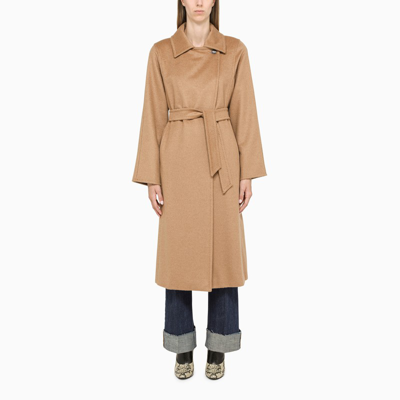 Shop Max Mara Camel Single-breasted Coat In Beige