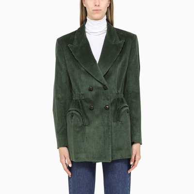 Shop Blazé Milano Dark Green Double-breasted Jacket