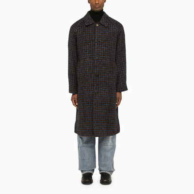 Shop Andersson Bell | Blue Checked Single-breasted Coat