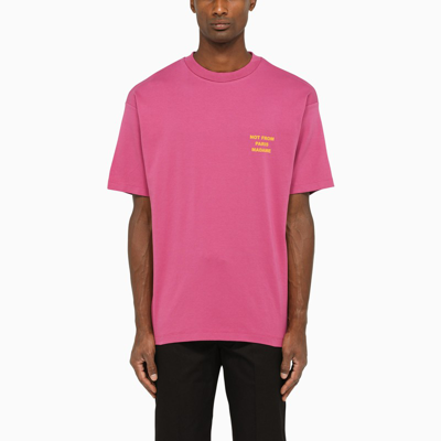 Shop Drôle De Monsieur Light Purple T-shirt With Slogan In Pink