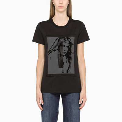Shop Max Mara Black T-shirt With Graphic Print