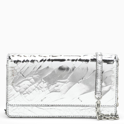 Shop Maison Margiela Silver Strap Wallet In Metal