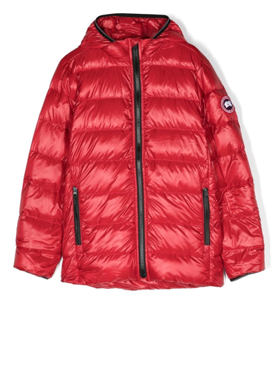 Shop Canada Goose Teen Crofton Puffer Jacket In Red