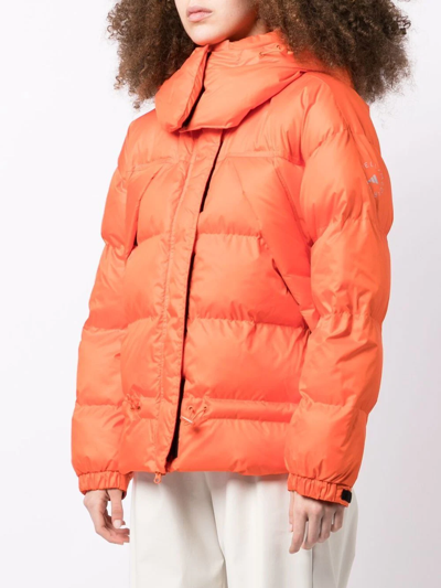 Shop Adidas By Stella Mccartney Mid-length Padded Jacket In Orange