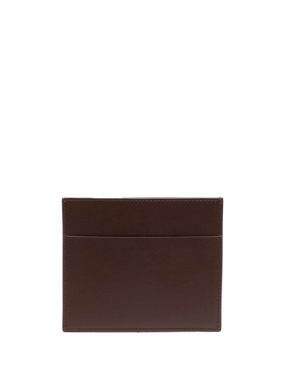 Shop Jil Sander Embossed-logo Cardholder In Brown