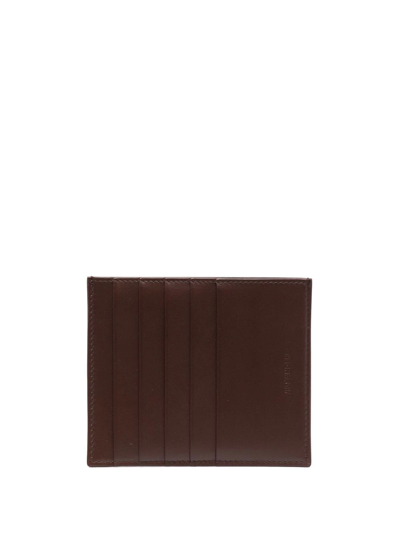 Shop Jil Sander Embossed-logo Cardholder In Brown