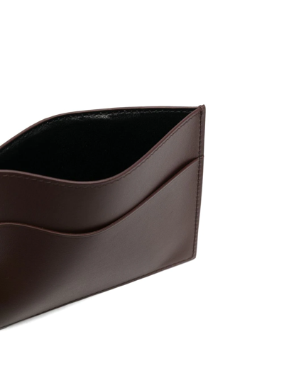 Jil Sander Embossed-logo Cardholder In Brown