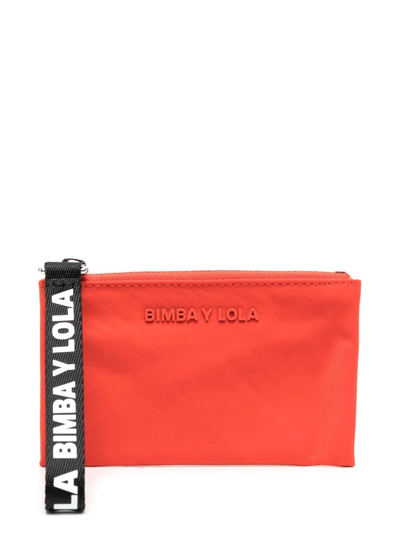 Bimba Y Lola Debossed-logo Zip-up Purse In Red