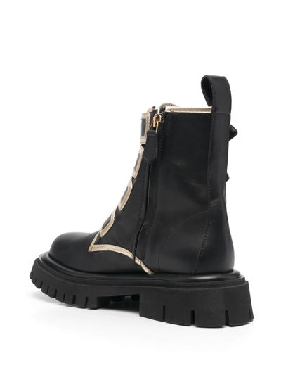 Moschino Side-buckle Ankle Boots In Black