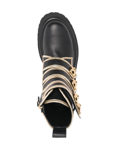 Moschino Side-buckle Ankle Boots In Black