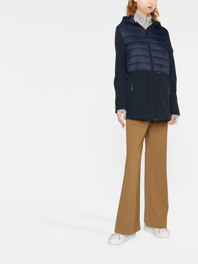 Shop Lauren Ralph Lauren Padded-panels Hooded Jacket In Blue