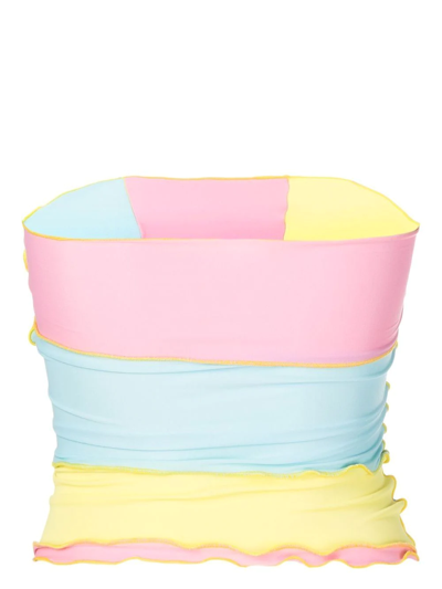 Sherris Ruffle Panelled Bandeau Top In Multicolour