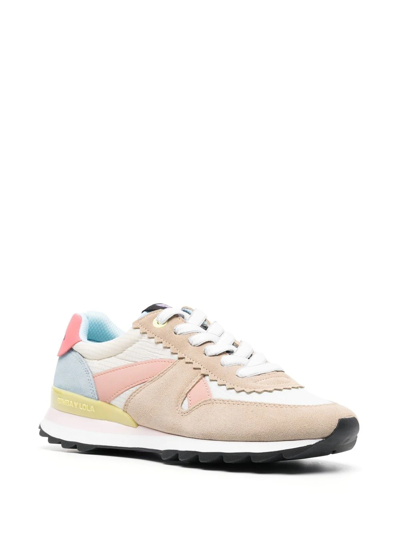 Shop Bimba Y Lola Colour-block Logo-plaque Sneakers In Neutrals