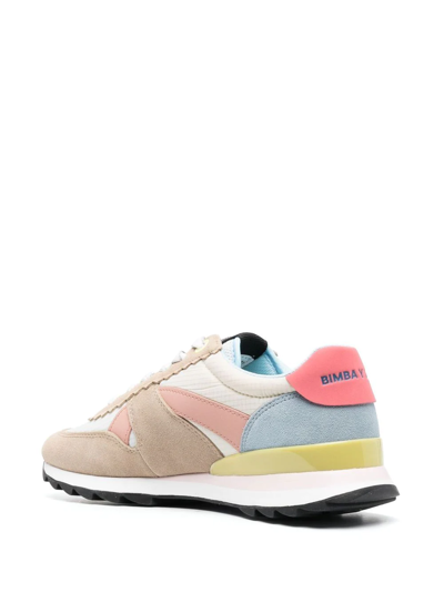 Shop Bimba Y Lola Colour-block Logo-plaque Sneakers In Neutrals