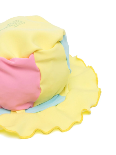 Sherris Bathing Panelled Upcycled Bucket Hat In Yellow