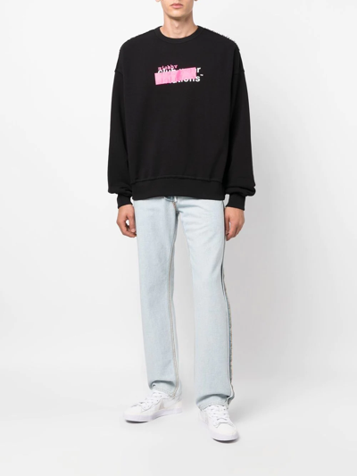Misbhv Logo-print Distressed Sweatshirt In Black