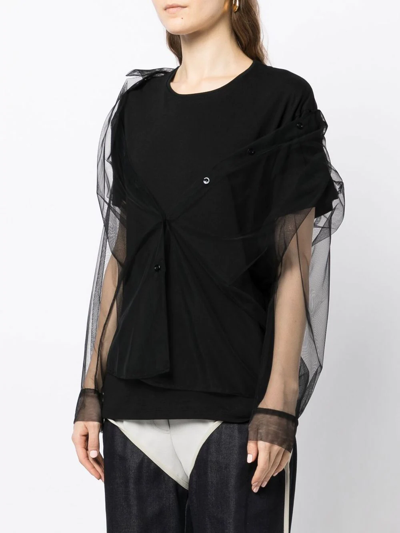 Shop Act N°1 Semi-sheer Oversized Top In Black