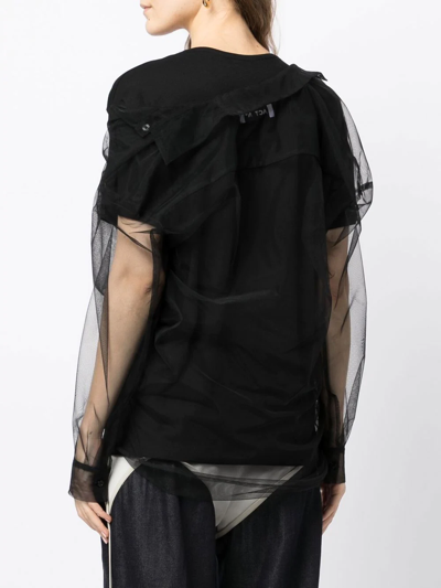 Shop Act N°1 Semi-sheer Oversized Top In Black