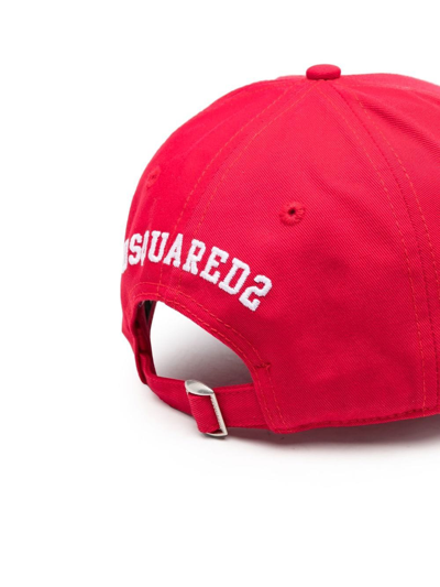Dsquared2 Embroidered-logo Cap In Red