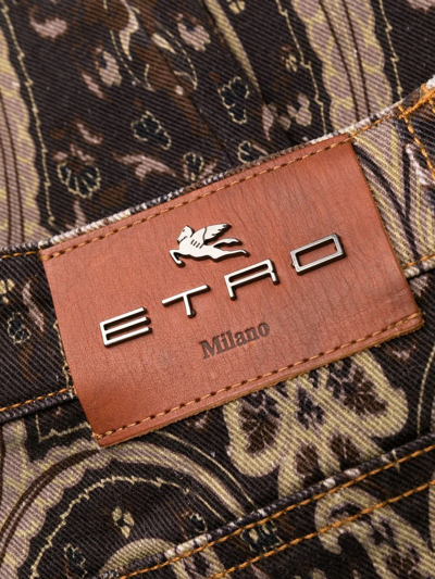 Shop Etro Paisley Flared Jeans In Brown