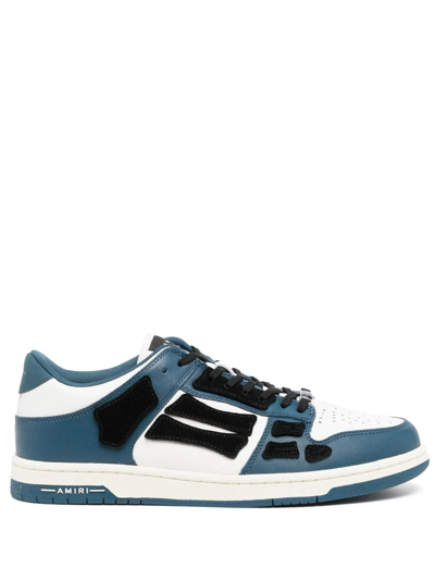 Shop Amiri Panelled Low-top Sneakers In Blue