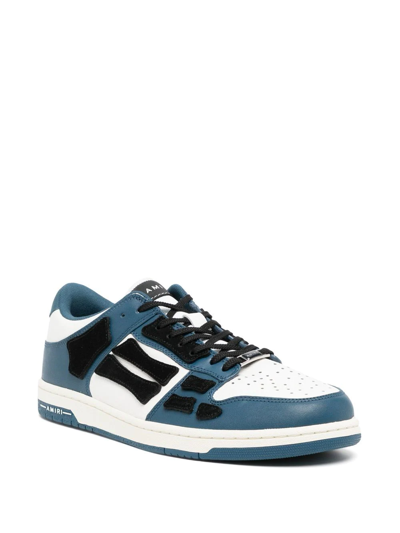 Shop Amiri Panelled Low-top Sneakers In Blue