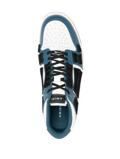 Shop Amiri Panelled Low-top Sneakers In Blue